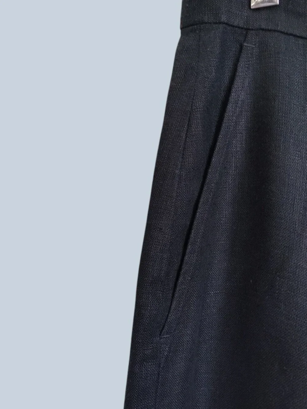 Banana Republic Womens Linen Pants Black High Rise Wide Leg Relaxed Fit 10